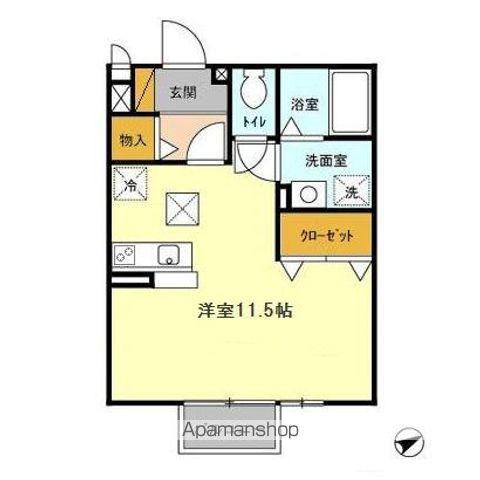 メルベーユ(ワンルーム/1階)の間取り写真