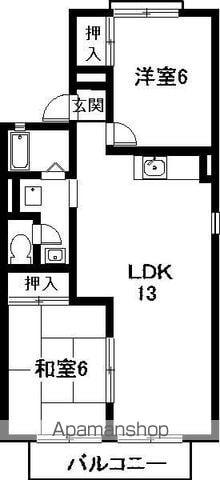 イーストアヴェニュー(2LDK/2階)の間取り写真