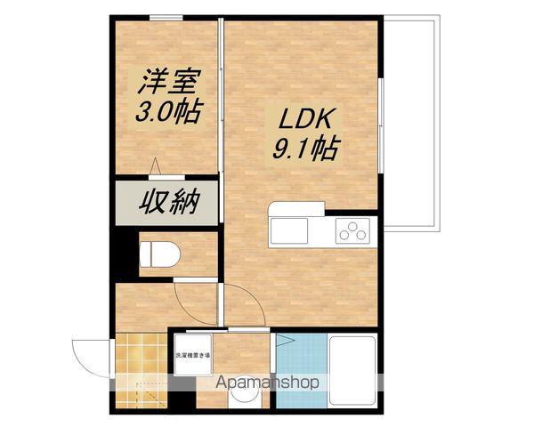 ビオット彦根 B棟(1LDK/2階)の間取り写真