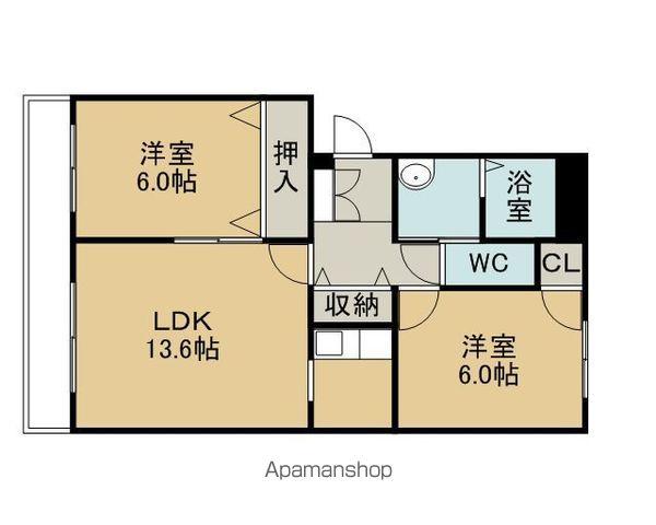 エルドラード青葉A(2LDK/4階)の間取り写真