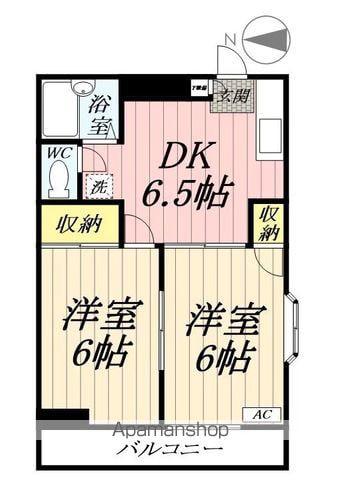 リブステージ本田2(2DK/1階)の間取り写真