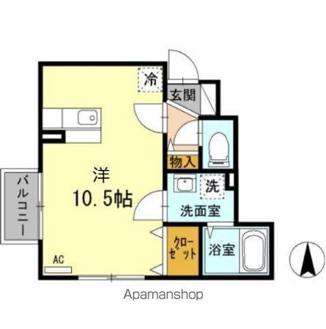 ラ・グラシューズ(ワンルーム/1階)の間取り写真