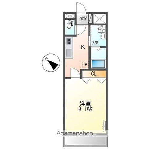 ピア・BELL(1K/2階)の間取り写真