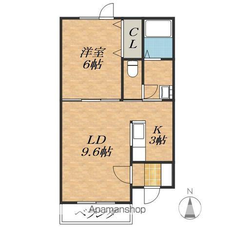 LUCINAⅢ(1LDK/2階)の間取り写真