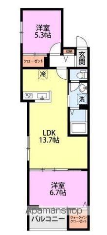 LA CIME(2LDK/2階)の間取り写真