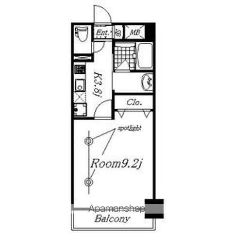 REGALO覚王山(1K/1階)の間取り写真
