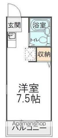 コーポラス 久米(1K/1階)の間取り写真