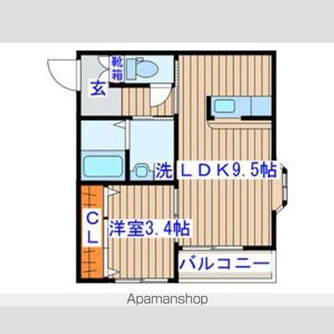 シャトルクレスト向山A(1LDK/2階)の間取り写真