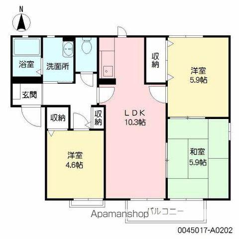 メルベーユ(3LDK/2階)の間取り写真