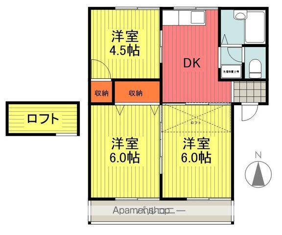 ハミングハイツA(3DK/1階)の間取り写真