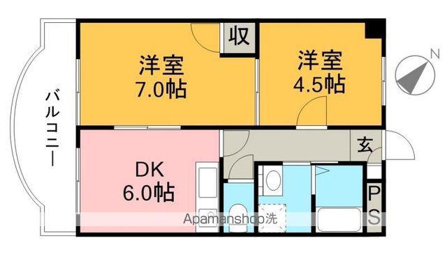 カームリヴ(2DK/7階)の間取り写真