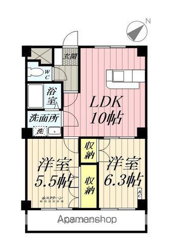 メゾン・アイリス(2LDK/2階)の間取り写真