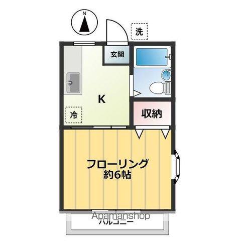 リバーハイツ実籾(1K/1階)の間取り写真