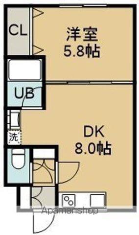 グロリアハイツ深堀(1DK/2階)の間取り写真
