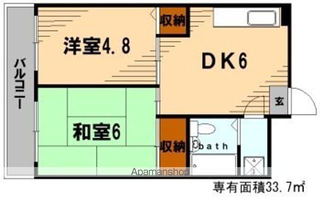 伊藤ビル(2DK/4階)の間取り写真