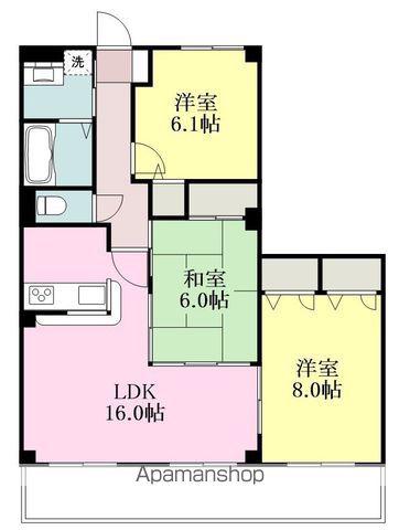 サンヴァリエ岩崎(3LDK/1階)の間取り写真
