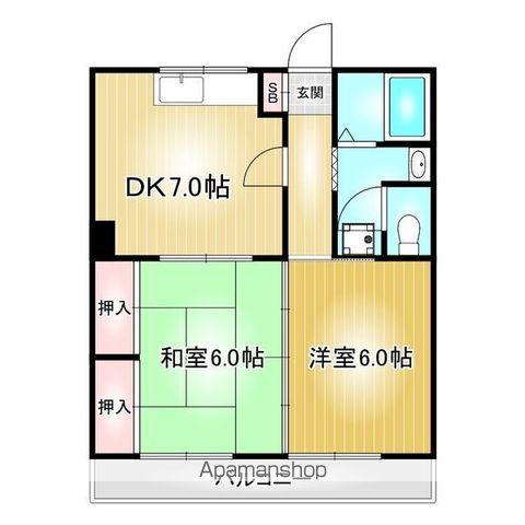 森ハイツ(2DK/3階)の間取り写真