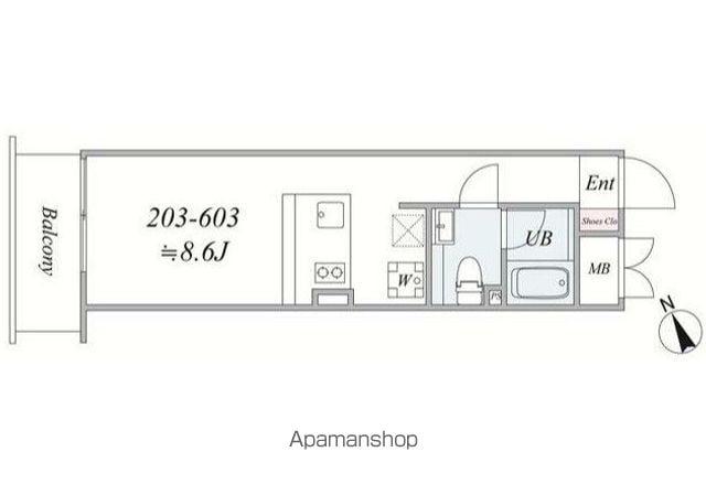 THE TRIAS KASHIWA(1K/4階)の間取り写真