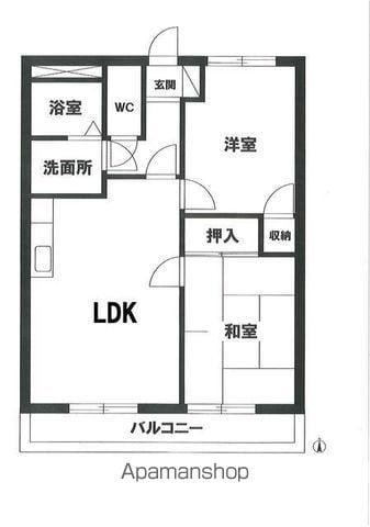 サンライズ末広(2LDK/2階)の間取り写真