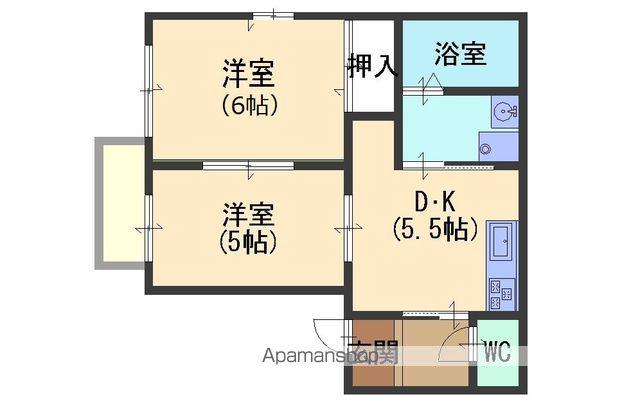 アーバンスクエアB棟(2DK/2階)の間取り写真