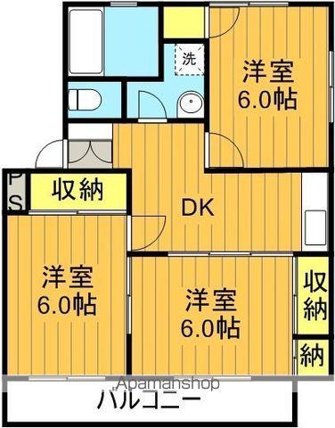 マシコハイツ(2LDK/2階)の間取り写真