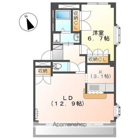 メイプルガーデン田県(1LDK/2階)の間取り写真