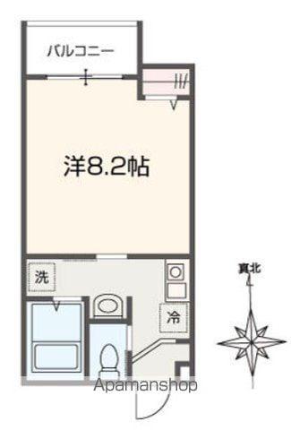 MELLAS東青梅(1K/3階)の間取り写真