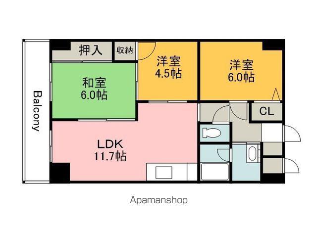 シャルマン財官Ⅱ(3LDK/1階)の間取り写真