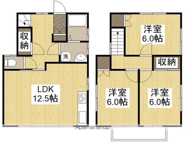 岡本アパート(3LDK)の間取り写真