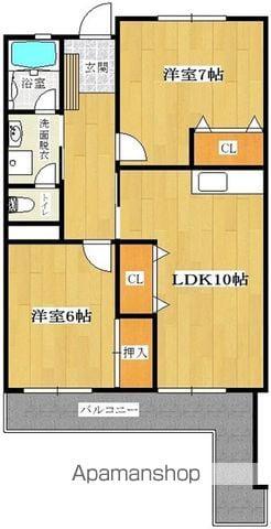 グランヴィア城南(2LDK/2階)の間取り写真