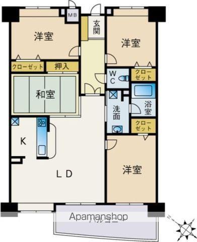 JGMシュリアン周船寺壱番館(4LDK/2階)の間取り写真