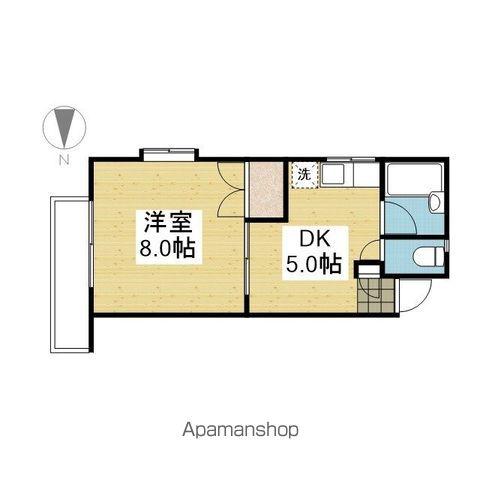 メゾンドールD(1DK/1階)の間取り写真