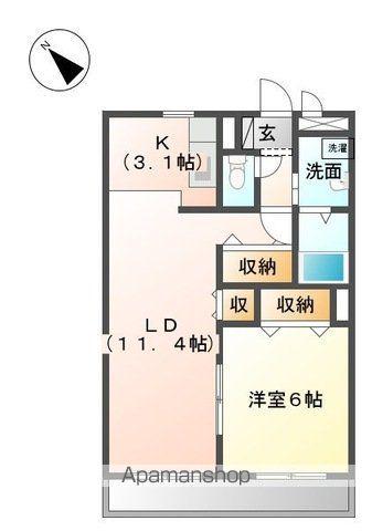 メゾン ラピュタ(1LDK/1階)の間取り写真