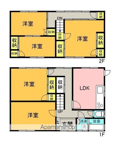 予讃線 丸亀駅 徒歩27分 2階建 築52年(5LDK)の間取り写真