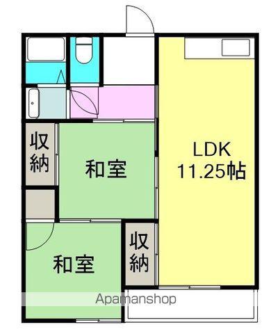 スカイマンション(2LDK/2階)の間取り写真