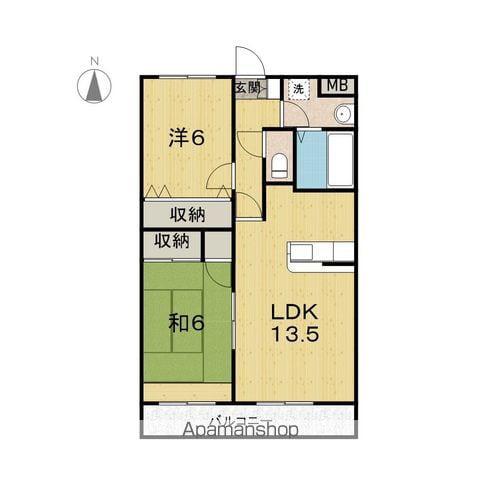 アバンタージュⅡ(2LDK/1階)の間取り写真