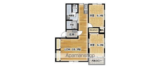 グランエスポワールⅤ(2LDK/2階)の間取り写真