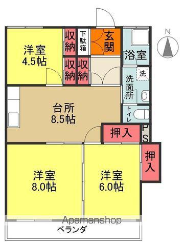エールシャイン(3DK/3階)の間取り写真