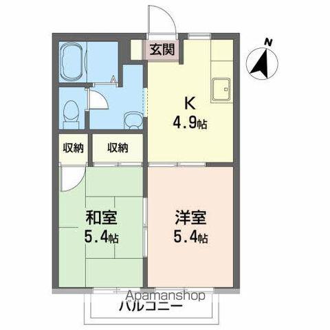 アントハウスK(2K/1階)の間取り写真