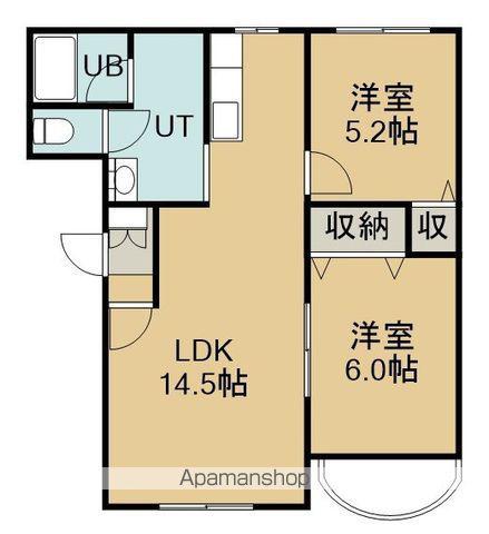 ストークヒルズ(2LDK/1階)の間取り写真