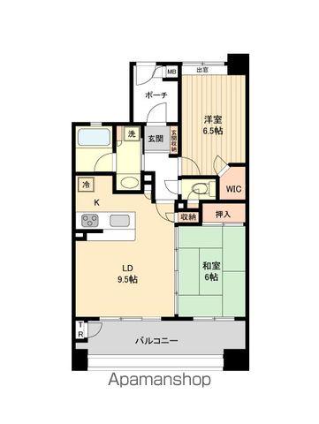 グリーンウッド郡山(2LDK/7階)の間取り写真