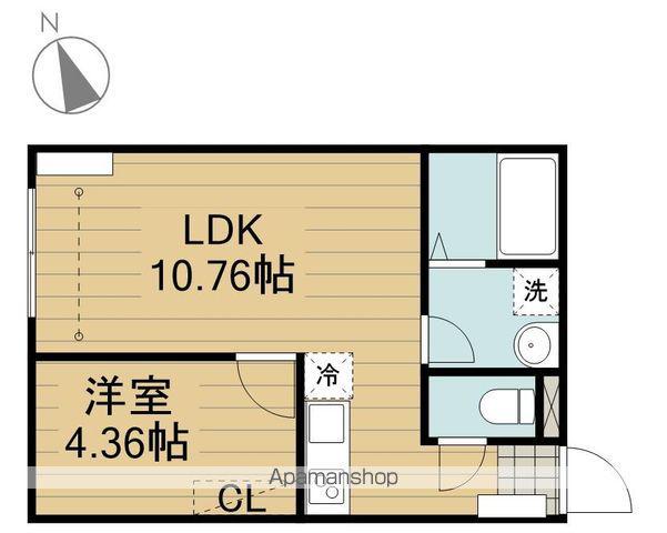 グランディール羽村(1LDK/2階)の間取り写真