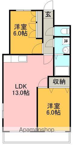 ポラリス高須新町Ⅱ(2LDK/2階)の間取り写真