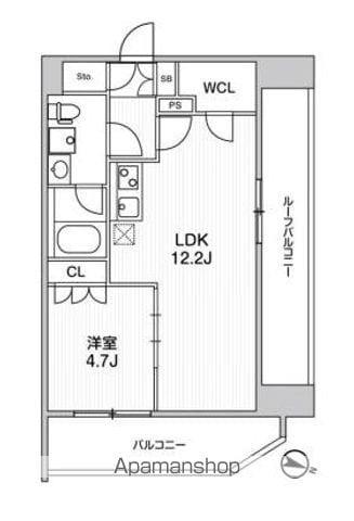 WEAVE BASE -ITABASHI HONCHO 板橋本町(1LDK/6階)の間取り写真