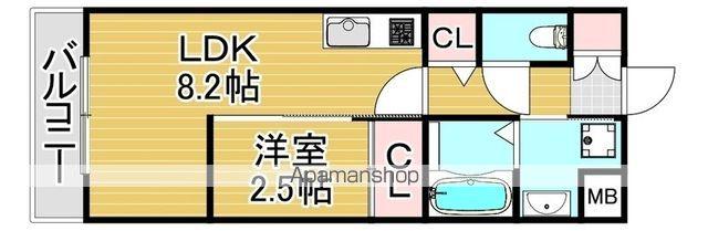 PHOENIX千早(1LDK/4階)の間取り写真