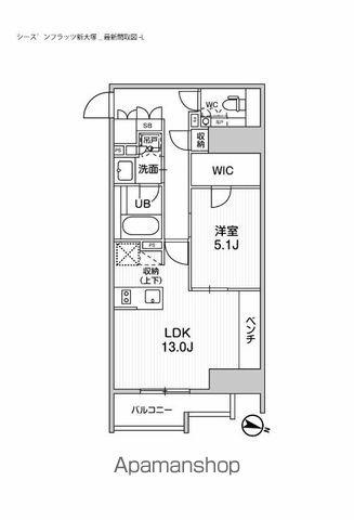 シーズンフラッツ新大塚(1LDK/6階)の間取り写真