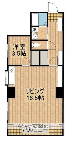 リバータウン原町(1LDK/3階)の間取り写真