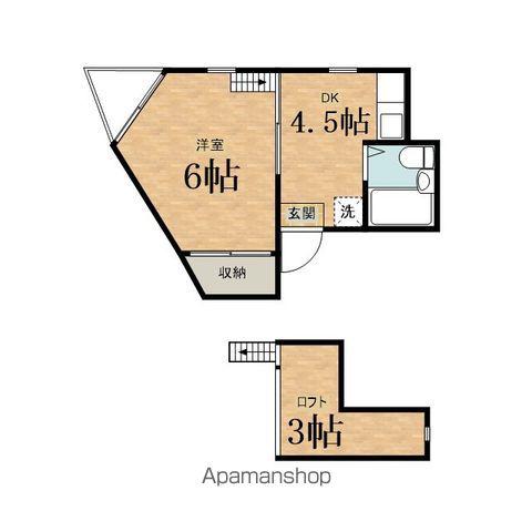 日野タワーハウス(1DK/2階)の間取り写真