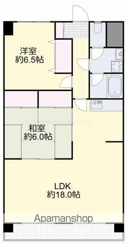 コスモハイツ関(2LDK/6階)の間取り写真