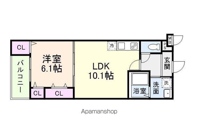 フジパレスエンⅢ号館(1LDK/2階)の間取り写真